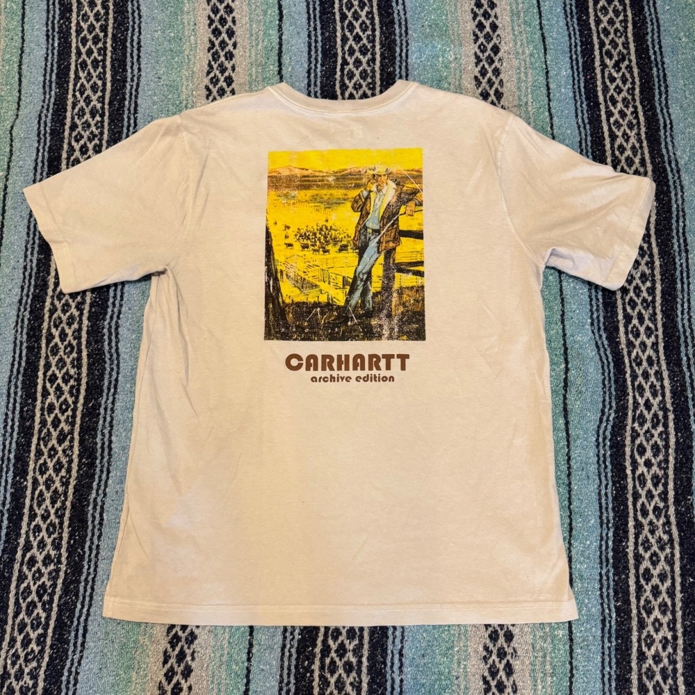Carhartt Archive Edition Relaxed Fit Pocket T-Shirt Mens Large Cream Cowboy Back